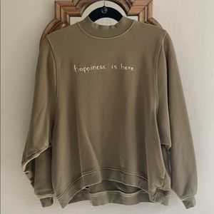 “happiness is here” crewneck